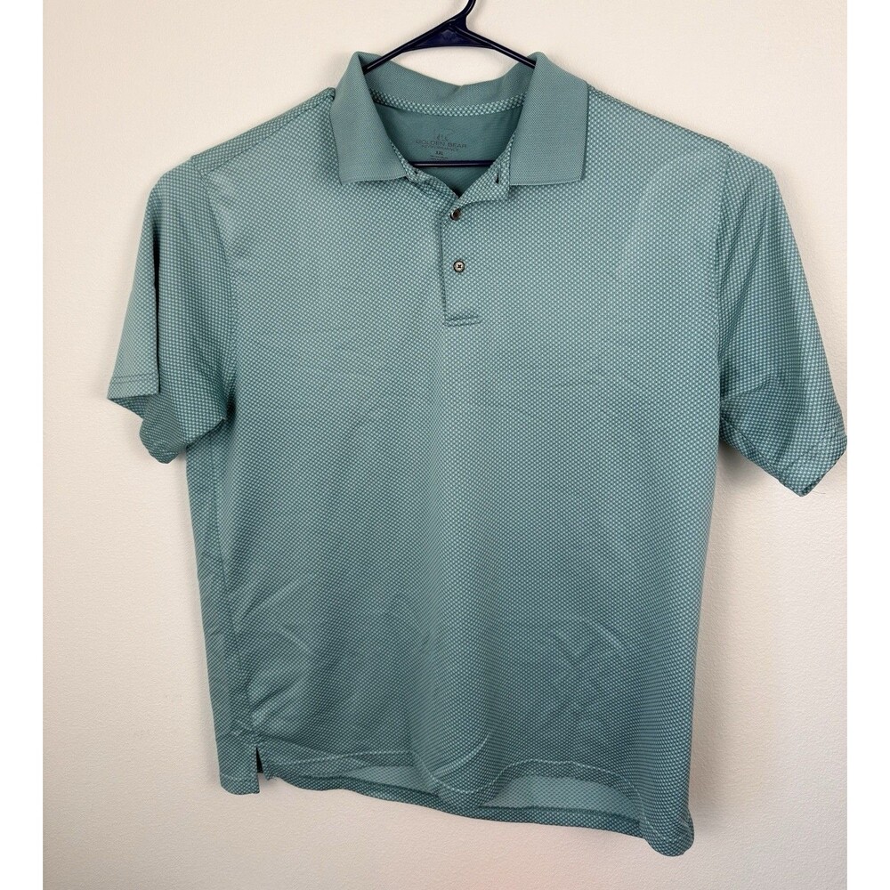 Golden Bear Performance Golf Polo Shirt Men's XXL Green Micro Print Polyester
